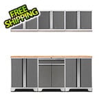NewAge Garage Cabinets PRO Platinum 7-Piece Workbench Setup with Bamboo Top