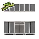 NewAge Garage Cabinets PRO Platinum 7-Piece Workbench Setup with Stainless Steel Top