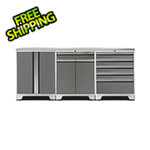 NewAge Garage Cabinets PRO Platinum 4-Piece Workbench Set with Stainless Steel Top