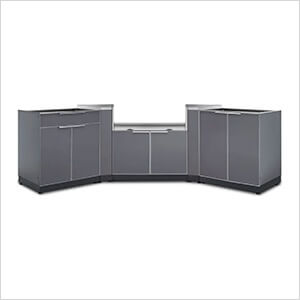 Aluminum Slate 5-Piece Outdoor Kitchen Set (No Countertop)