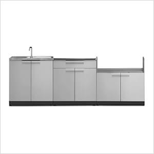 Stainless Steel 3-Piece Outdoor Kitchen Set (No Countertop)