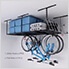4' x 8' Overhead Storage Rack with Hooks (Black)