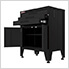 Black 3-Drawer 2-Door Cabinet Base Cabinet with Rubber Work Mat