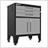 Grey 3-Drawer 2-Door Cabinet Base Cabinet with Rubber Work Mat