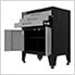 Grey 3-Drawer 2-Door Cabinet Base Cabinet with Rubber Work Mat