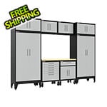 Armadillo Tough Grey 9-Piece Garage Cabinet Set with Levelers and Casters