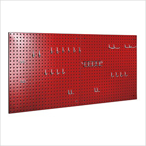 UltraHD 2-Piece Pegboard Set with Hook Assortment Kit (Red)