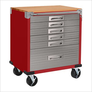 UltraHD 6-Drawer Rolling Cabinet (Red)