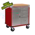 Seville Classics UltraHD Rolling Storage Cabinet with 4-Drawers (Red)