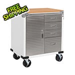 Seville Classics UltraHD Rolling Storage Cabinet with 4-Drawers (White)