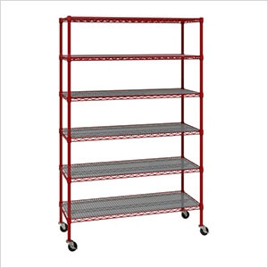 Heavy Duty 6-Tier Industrial Shelving (Red)