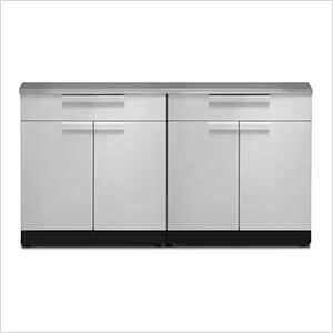 Stainless Steel 3-Piece Outdoor Kitchen Set with Countertops