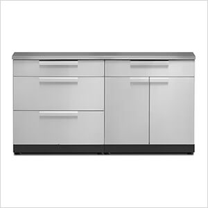 Stainless Steel 3-Piece Outdoor Kitchen Set with Countertops