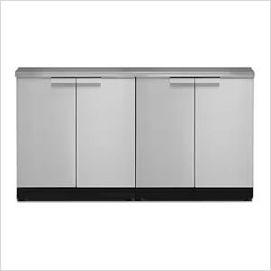Stainless Steel 3-Piece Outdoor Kitchen Set with Countertops and Covers