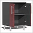 6-Piece Garage Cabinet Kit with Bamboo Worktop in Ruby Red Metallic