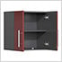 7-Piece Garage Cabinet Kit with Bamboo Worktop in Ruby Red Metallic