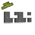 Ulti-MATE Garage Cabinets 10-Piece Garage Cabinet Kit with Channeled Worktops in Graphite Grey Metallic