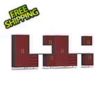 Ulti-MATE Garage Cabinets 10-Piece Garage Cabinet Kit with Channeled Worktops in Ruby Red Metallic