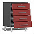 10-Piece Garage Cabinet Kit with Channeled Worktops in Ruby Red Metallic