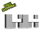 Ulti-MATE Garage Cabinets 10-Piece Garage Cabinet Kit with Channeled Worktops in Stardust Silver Metallic