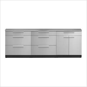 Stainless Steel 4-Piece Outdoor Kitchen Set with Countertops and Covers