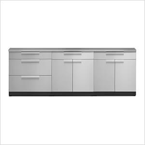 Stainless Steel 4-Piece Outdoor Kitchen Set with Countertops and Covers