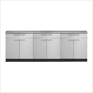 Stainless Steel 4-Piece Outdoor Kitchen Set with Countertops and Covers
