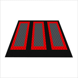 Ribtrax Pro Three Car Garage Floor Tile Mat (Jet Black / Racing Red / Slate Grey)