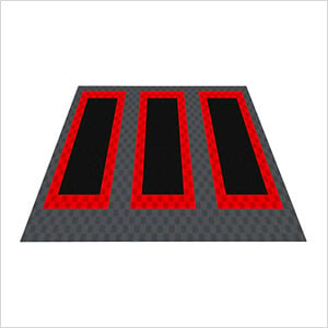 Ribtrax Pro Three Car Garage Floor Tile Mat (Jet Black / Racing Red / Slate Grey)