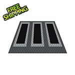 Swisstrax Ribtrax Pro Three Car Garage Floor Tile Mat (Jet Black / Pearl Silver / Slate Grey)