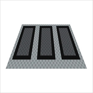 Ribtrax Pro Three Car Garage Floor Tile Mat (Jet Black / Pearl Silver / Slate Grey)