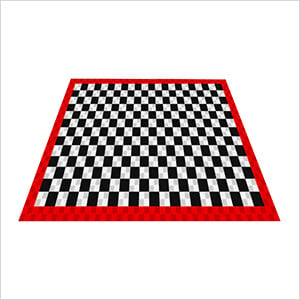 Ribtrax Pro Three Car Garage Floor Tile Mat (Jet Black / Racing Red / Arctic White)