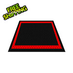 Swisstrax Ribtrax Pro Three Car Garage Floor Tile Mat (Jet Black / Racing Red)