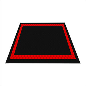 Ribtrax Pro Three Car Garage Floor Tile Mat (Jet Black / Racing Red)