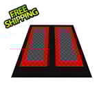 Swisstrax Ribtrax Pro Two Car Garage Floor Tile Mat (Jet Black / Racing Red / Slate Grey)