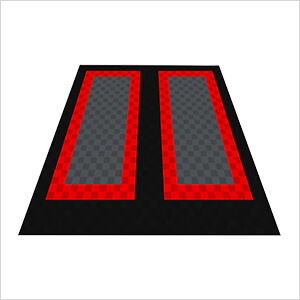 Ribtrax Pro Two Car Garage Floor Tile Mat (Jet Black / Racing Red / Slate Grey)