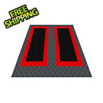 Swisstrax Ribtrax Pro Two Car Garage Floor Tile Mat (Jet Black / Racing Red / Slate Grey)