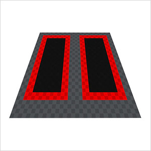 Ribtrax Pro Two Car Garage Floor Tile Mat (Jet Black / Racing Red / Slate Grey)