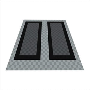Ribtrax Pro Two Car Garage Floor Tile Mat (Jet Black / Pearl Silver / Slate Grey)