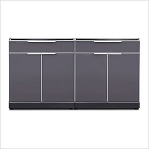 Aluminum Slate 2-Piece Outdoor Kitchen Set (No Countertop)