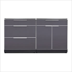 Aluminum Slate 2-Piece Outdoor Kitchen Set (No Countertop)