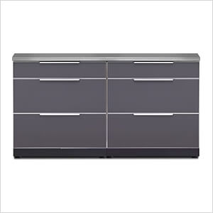 Aluminum Slate 3-Piece Outdoor Kitchen Set with Countertops