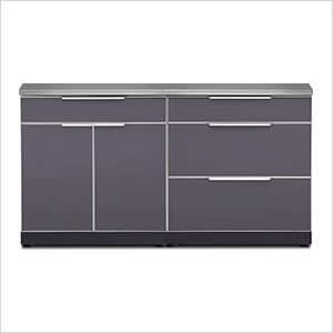 Aluminum Slate 3-Piece Outdoor Kitchen Set with Countertops and Covers