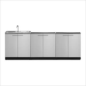 Stainless Steel 3-Piece Outdoor Kitchen Set (No Countertop)
