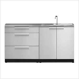 Stainless Steel 3-Piece Outdoor Kitchen Set with Countertops