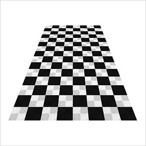 Ribtrax Pro One Car Garage Floor Tile Mat (Jet Black / Arctic White)