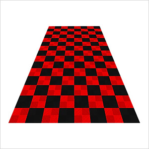 Ribtrax Pro One Car Garage Floor Tile Mat (Jet Black / Racing Red)