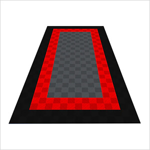 Ribtrax Pro One Car Garage Floor Tile Mat (Jet Black / Racing Red / Slate Grey)