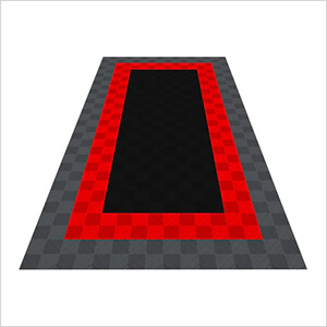 Ribtrax Pro One Car Garage Floor Tile Mat (Slate Grey / Racing Red / Jet Black)