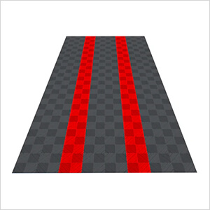 Ribtrax Pro One Car Garage Floor Tile Mat (Slate Grey / Racing Red)